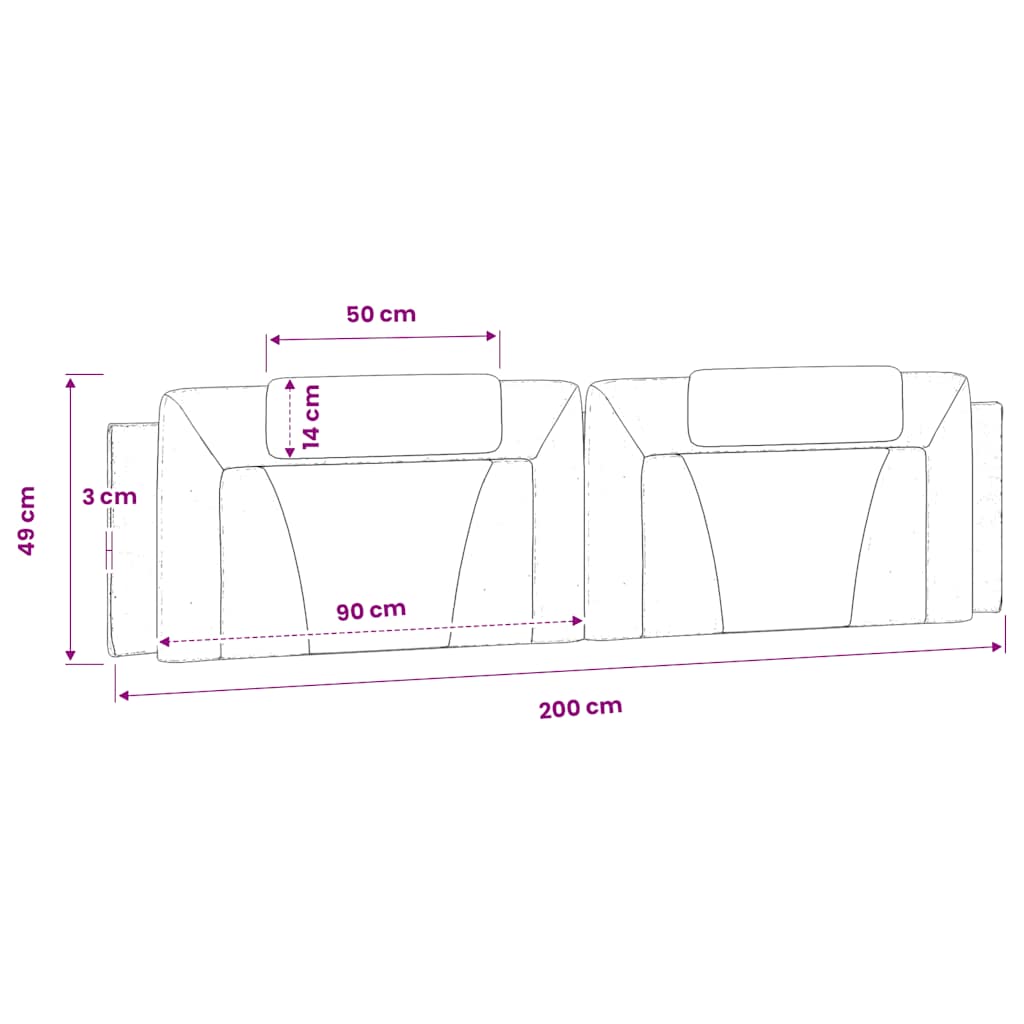 gavlpude Viana 200 cm kunstlæder hvid