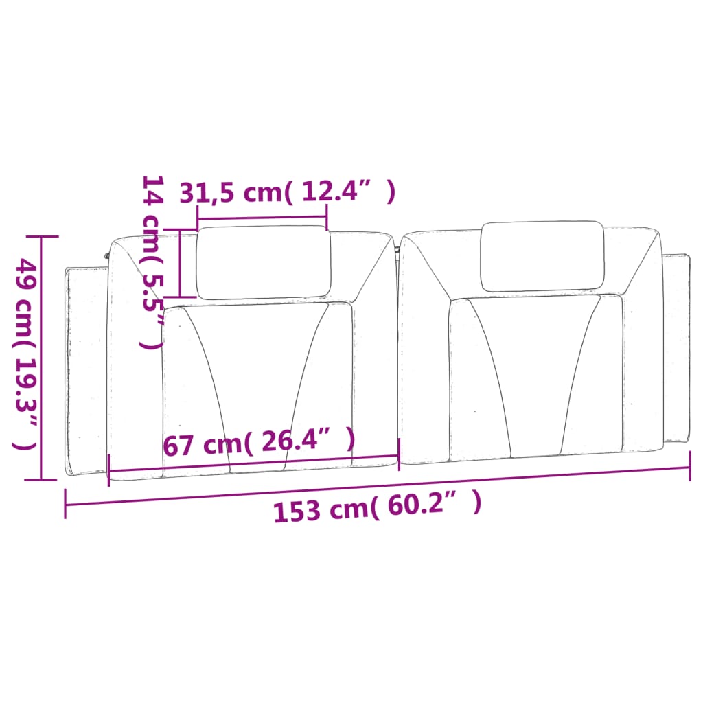 gavlpude Viana 152 cm kunstlæder sort