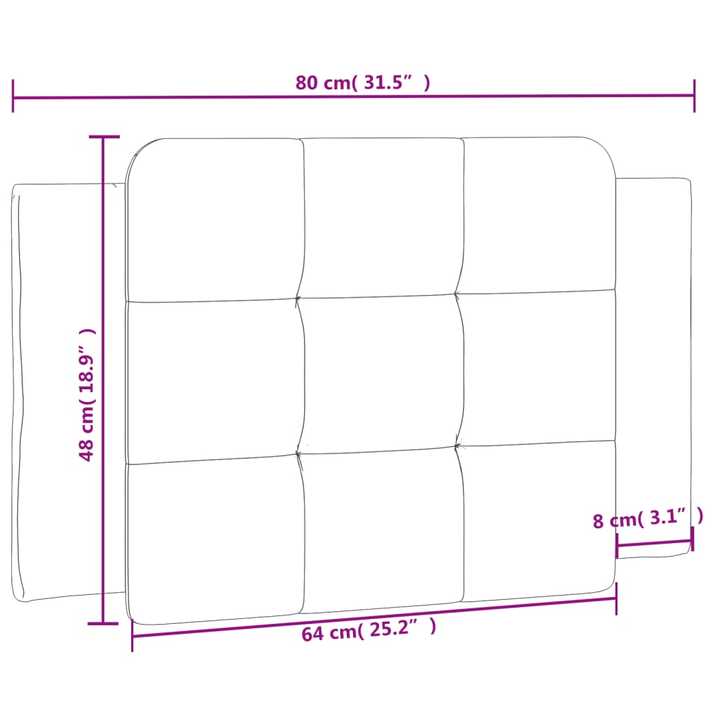 gavlpude Zadar 80 cm kunstlæder cappuccinofarvet