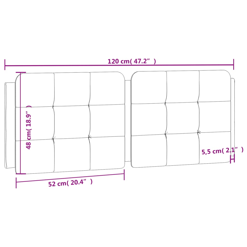 gavlpude Zadar 120 cm kunstlæder sort