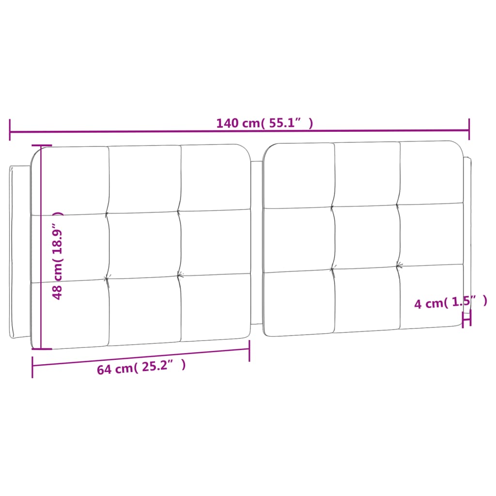 gavlpude Zadar 140 cm kunstlæder cappuccinofarvet