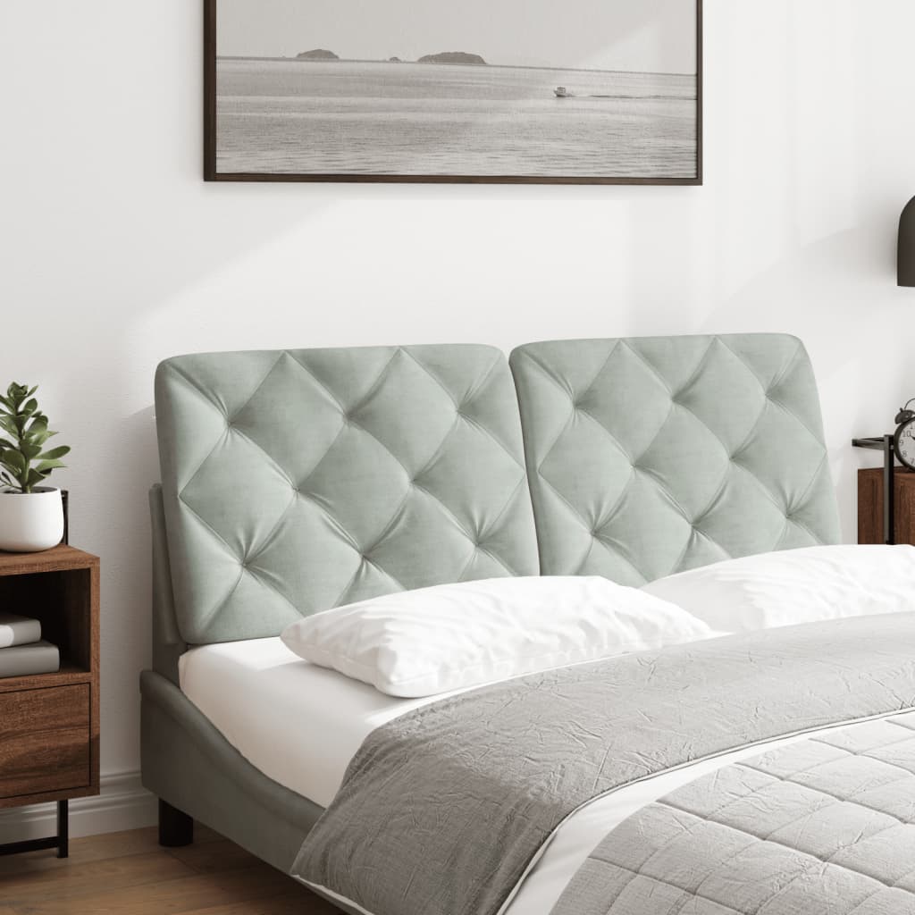 gavlpude 137 cm velour lysegrå