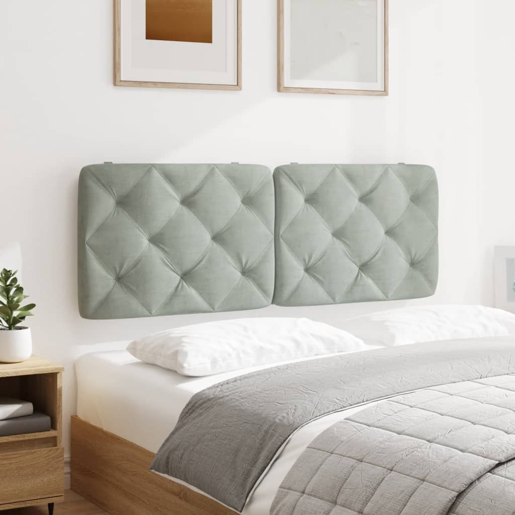 gavlpude 137 cm velour lysegrå