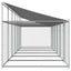 hundegård med tag og låger 12x2x2 m galvaniseret stål grå