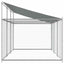 hundegård med tag og låge 6x2x2 m galvaniseret stål grå
