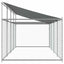 hundegård med tag og låge 8x2x2 m galvaniseret stål grå