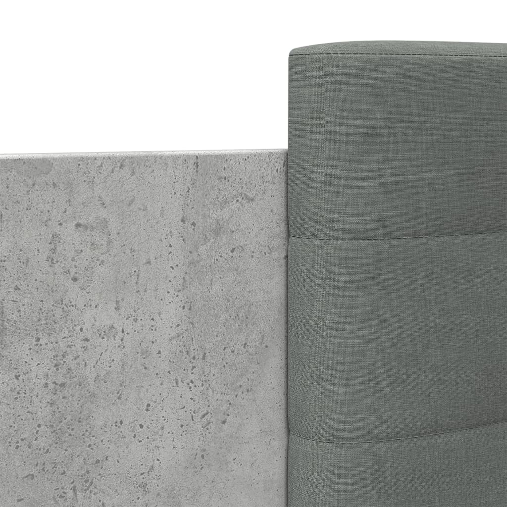 sengeramme med sengegavl 120x190 cm konstrueret træ betongrå