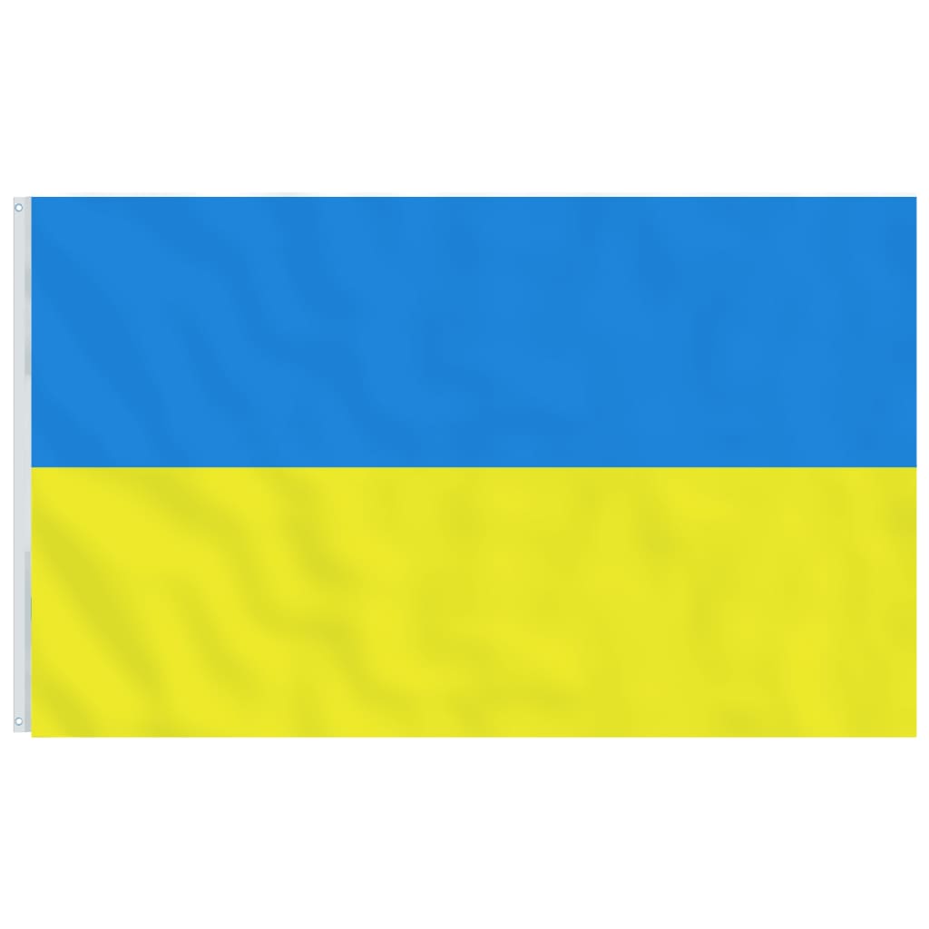 Ukraine flag og flagstang 6,23 m aluminium