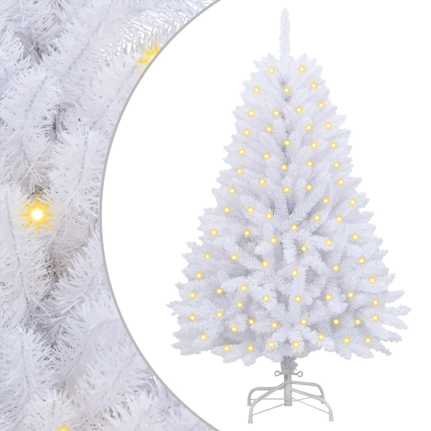 Kunstigt juletræ 150 LED'er PVC og Stål Hvid