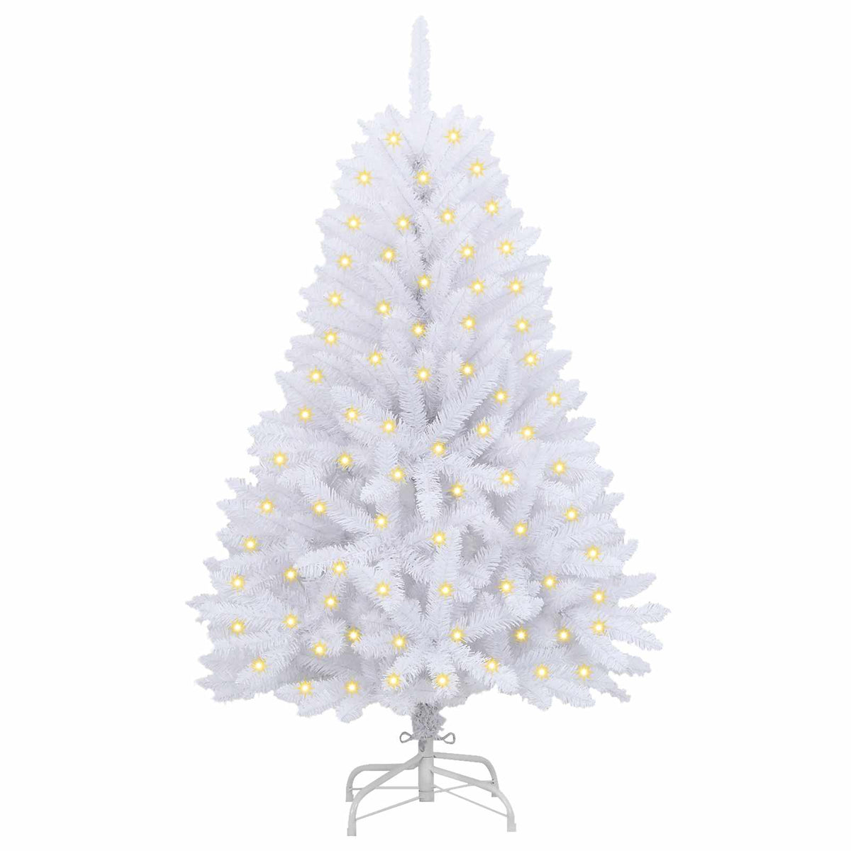 Kunstigt juletræ 150 LED'er PVC og Stål Hvid