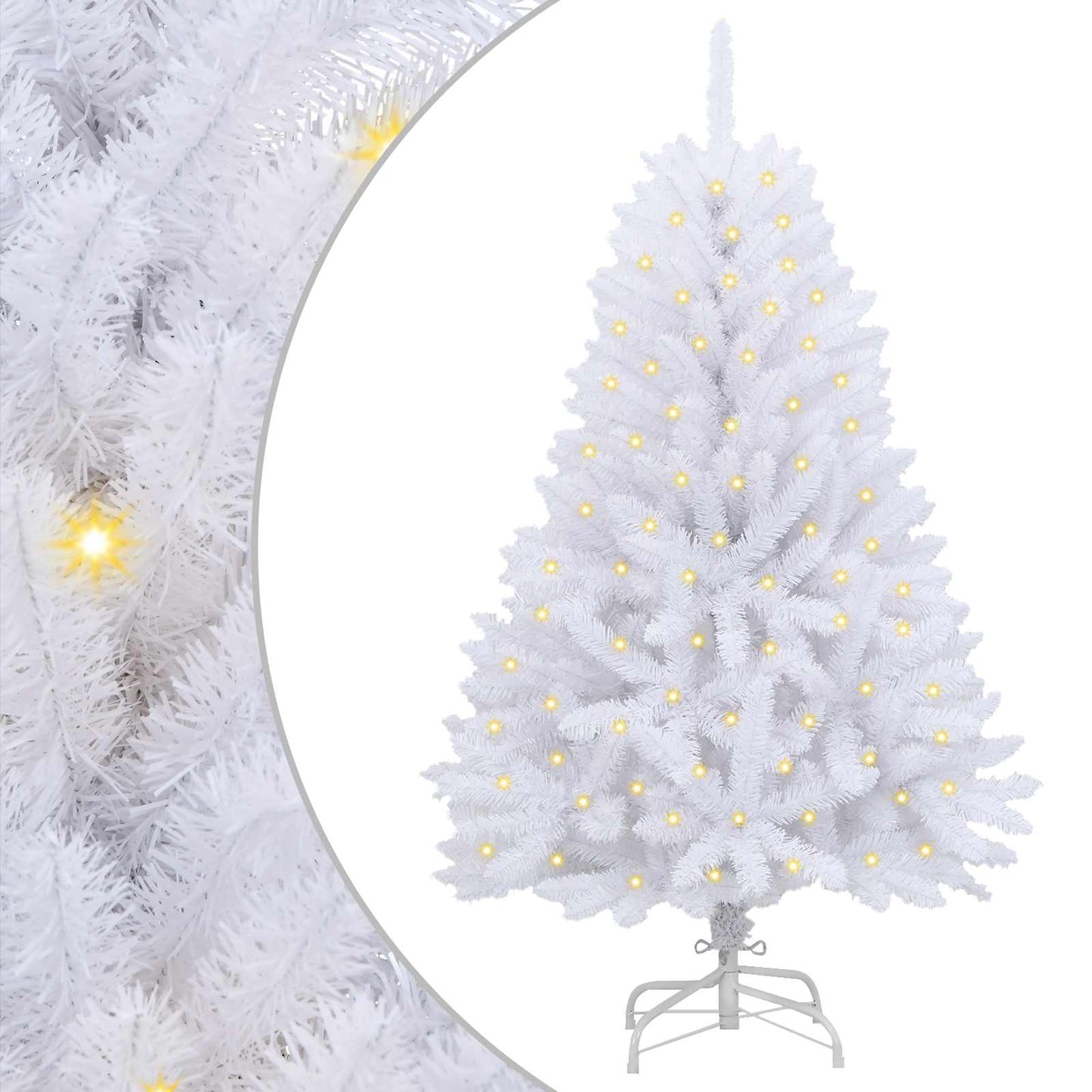 Kunstigt juletræ 150 LED'er PVC og Stål Hvid