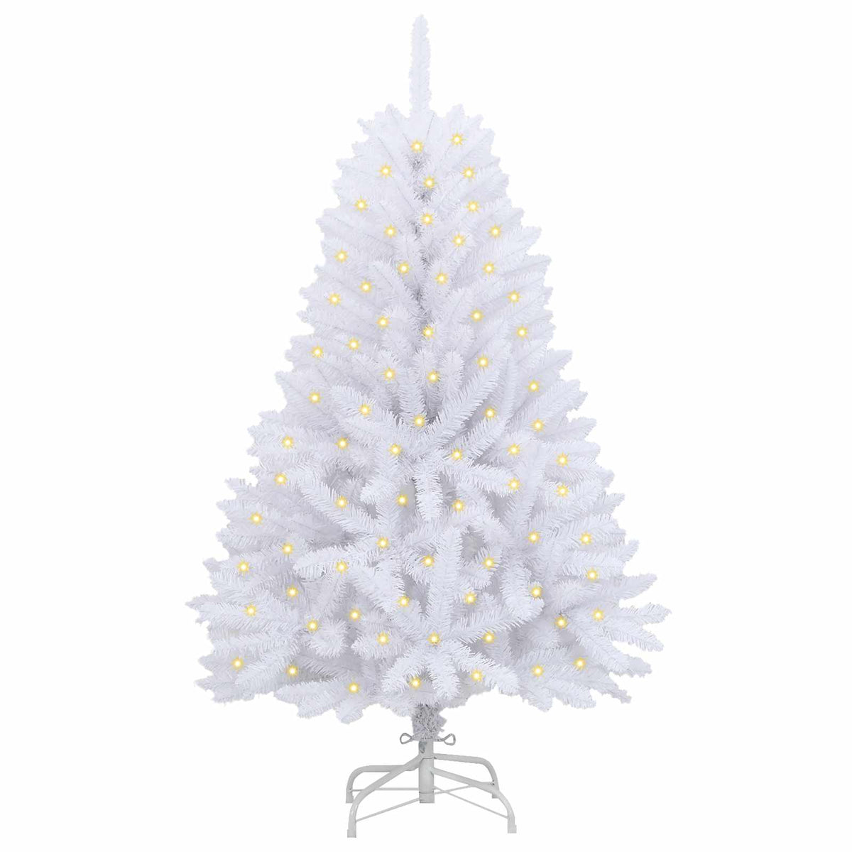 Kunstigt juletræ 150 LED'er PVC og Stål Hvid