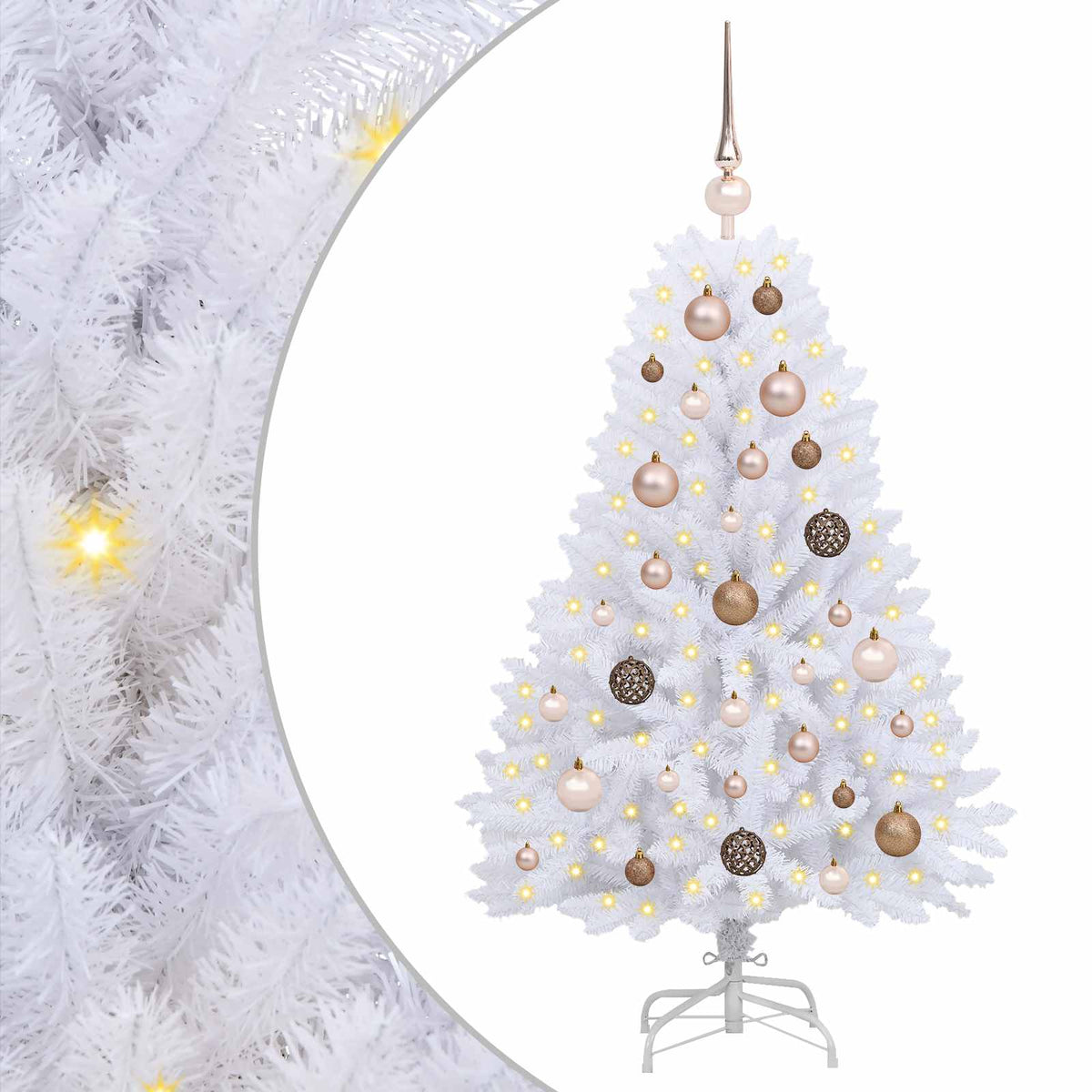 Kunstigt juletræ 120 cm PVC og Stål Hvid