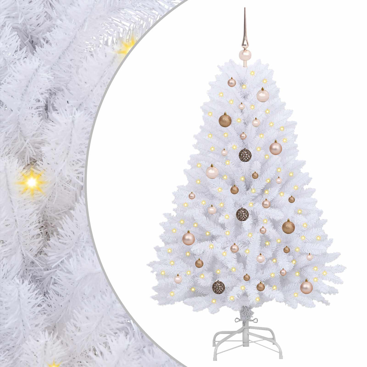 Kunstigt juletræ 150 cm PVC og Stål Hvid