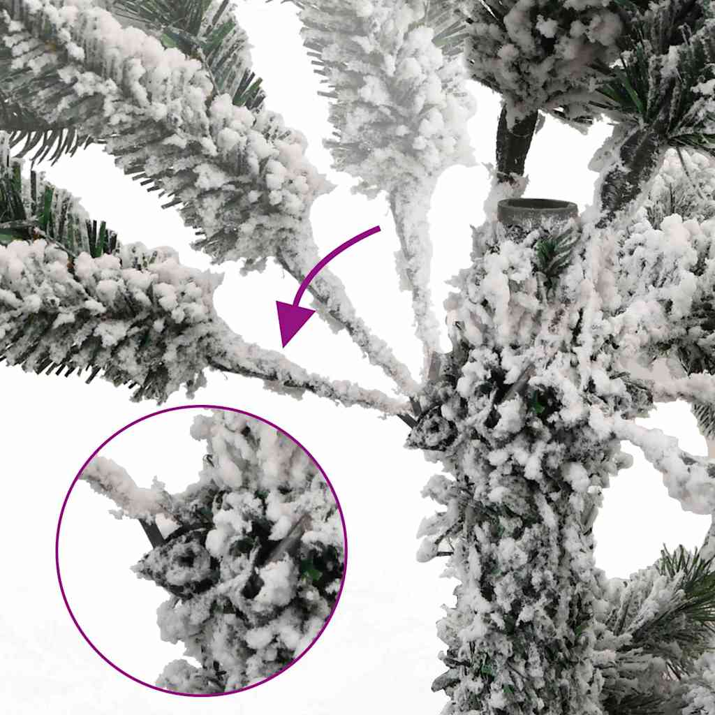 kunstigt juletræ 150 LED'er og kuglesæt hængslet 150 cm