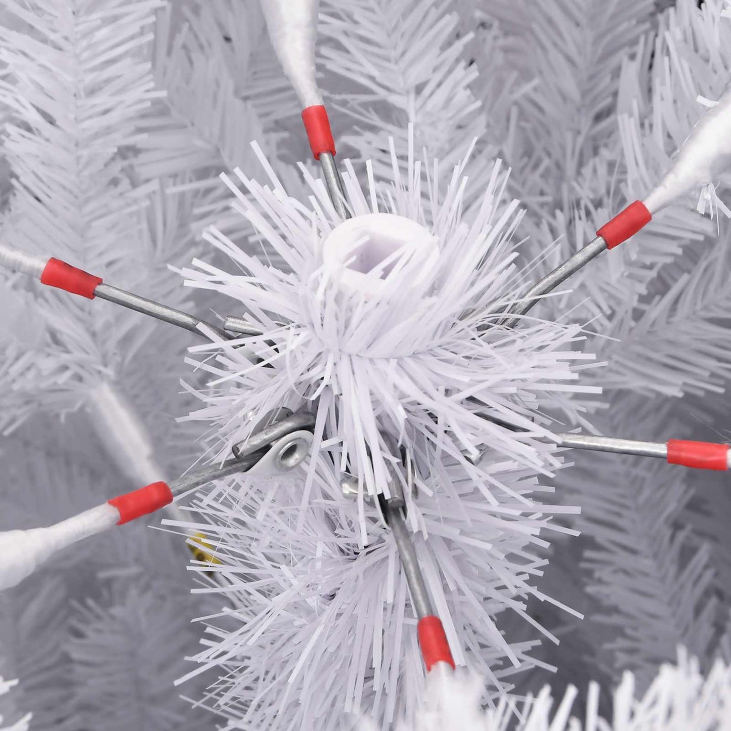 Kunstigt juletræ 300 LED'er PVC og Stål Hvid