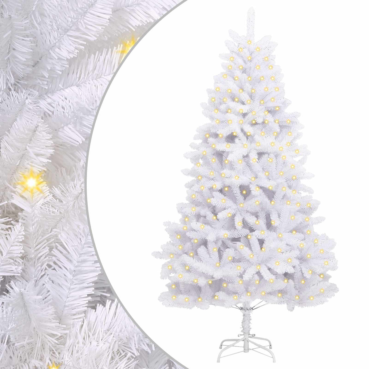 Kunstigt juletræ 300 LED'er PVC og Stål Hvid