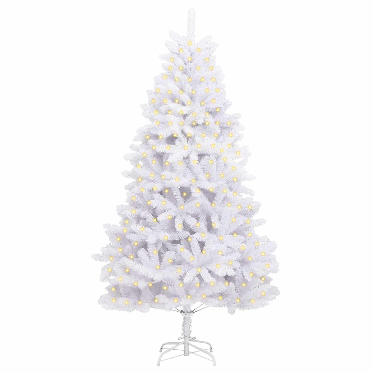 Kunstigt juletræ 300 LED'er PVC og Stål Hvid