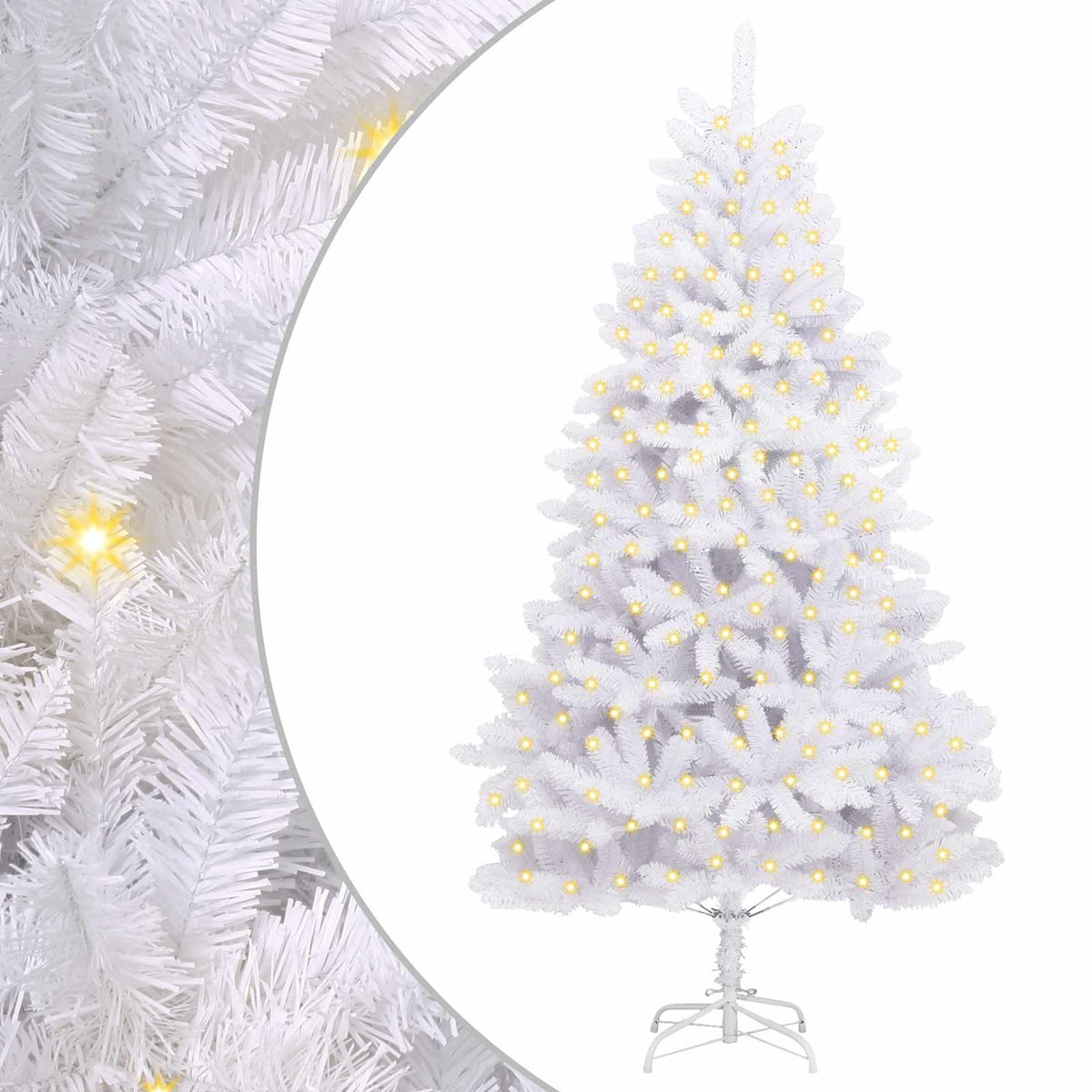 Kunstigt juletræ 300 LED'er PVC og Stål Hvid