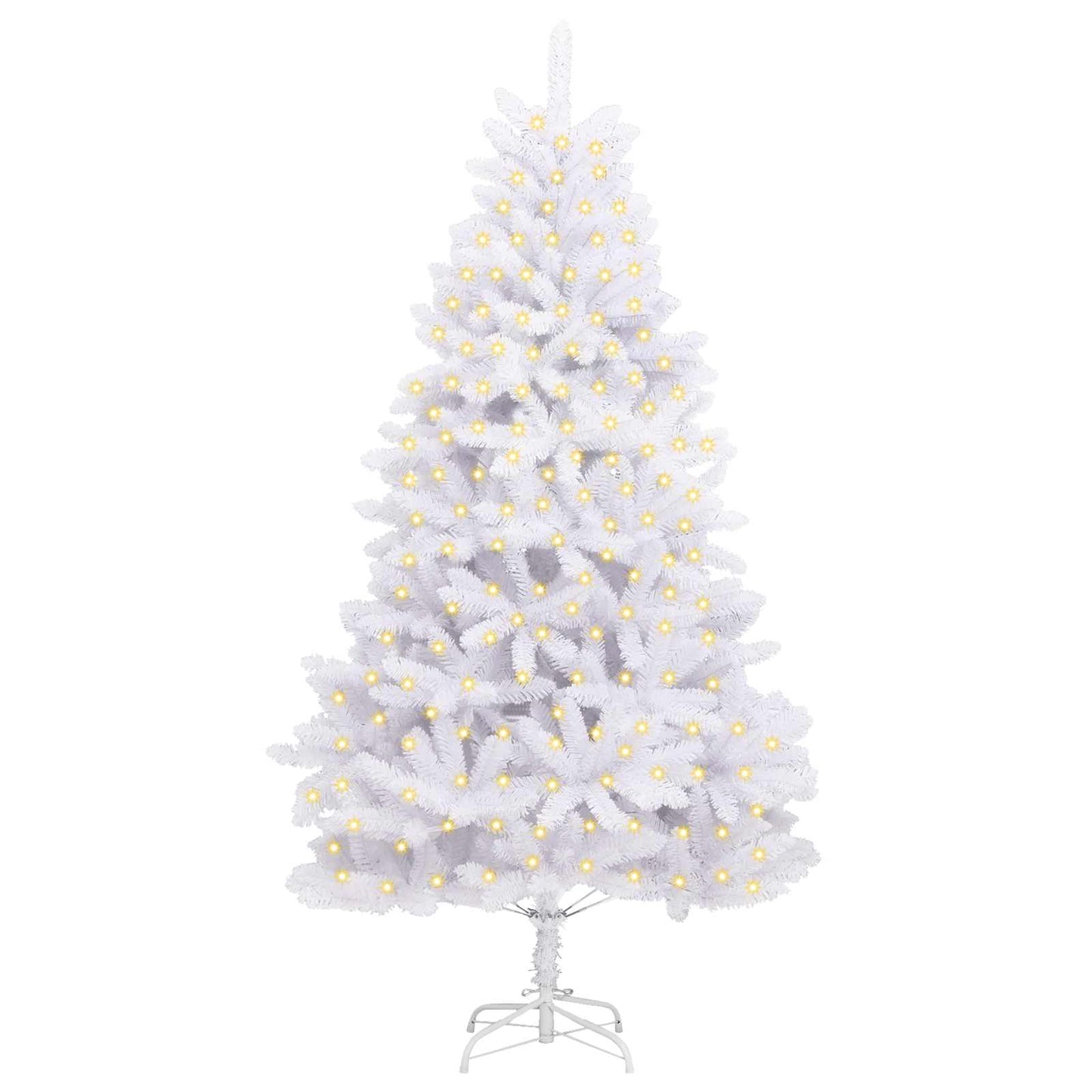 Kunstigt juletræ 300 LED'er PVC og Stål Hvid