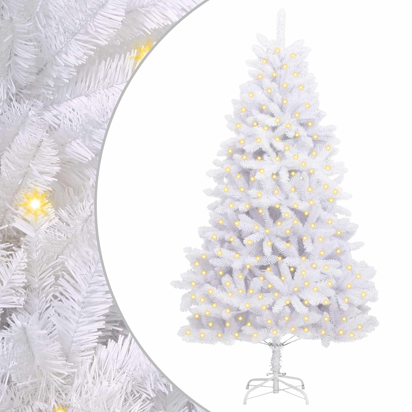 Kunstigt juletræ 300 LED'er PVC og Stål Hvid