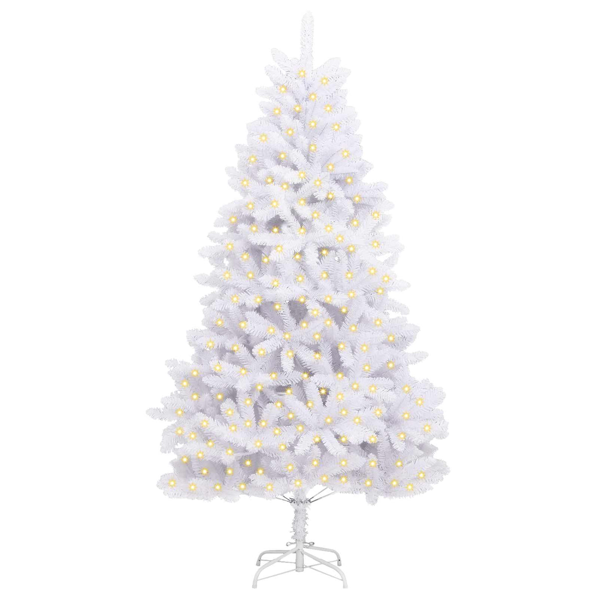 Kunstigt juletræ 300 LED'er PVC og Stål Hvid