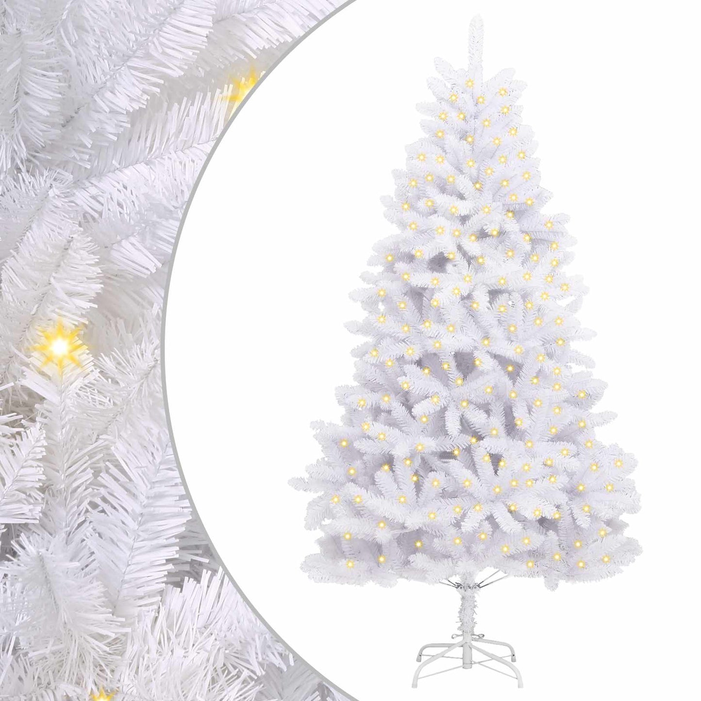 Kunstigt juletræ 300 LED'er PVC og Stål Hvid