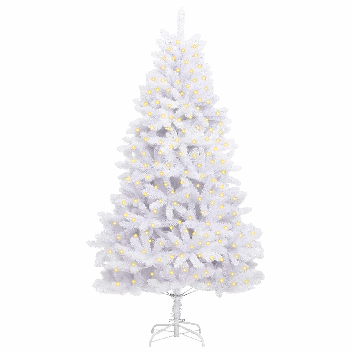 Kunstigt juletræ 300 LED'er PVC og Stål Hvid