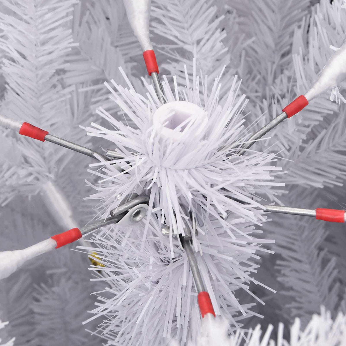 Kunstigt juletræ 300 LED'er PVC og Stål Hvid