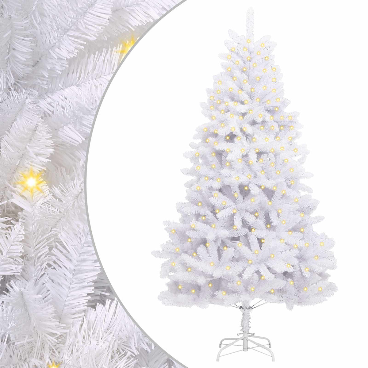 Kunstigt juletræ 300 LED'er PVC og Stål Hvid