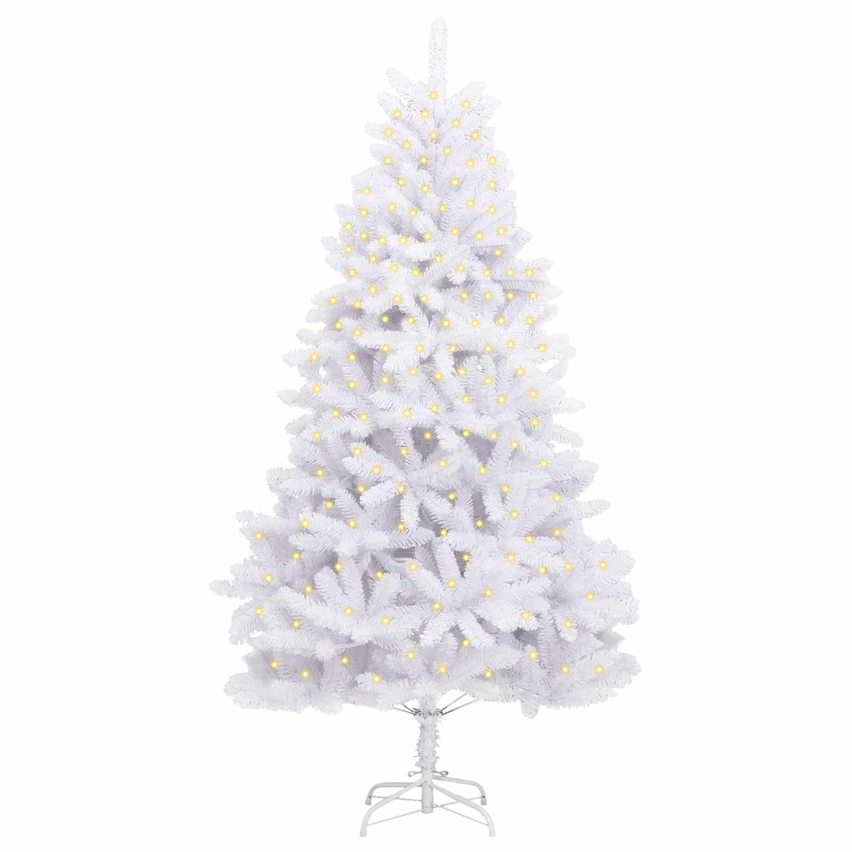 Kunstigt juletræ 300 LED'er PVC og Stål Hvid