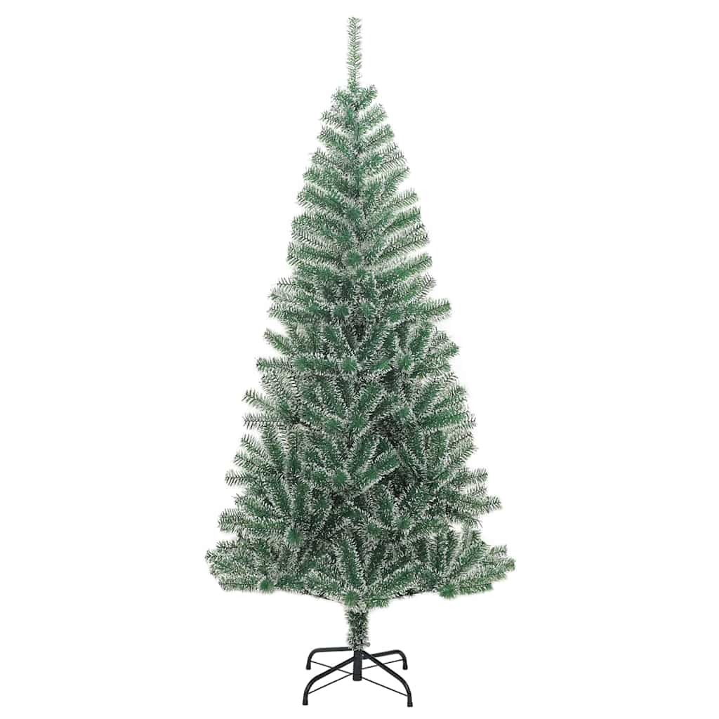 kunstigt juletræ med 300 LED'er + sne og kuglesæt 240 cm