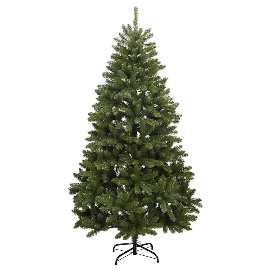 kunstigt juletræ 300 LED'er og kuglesæt hængslet 240 cm