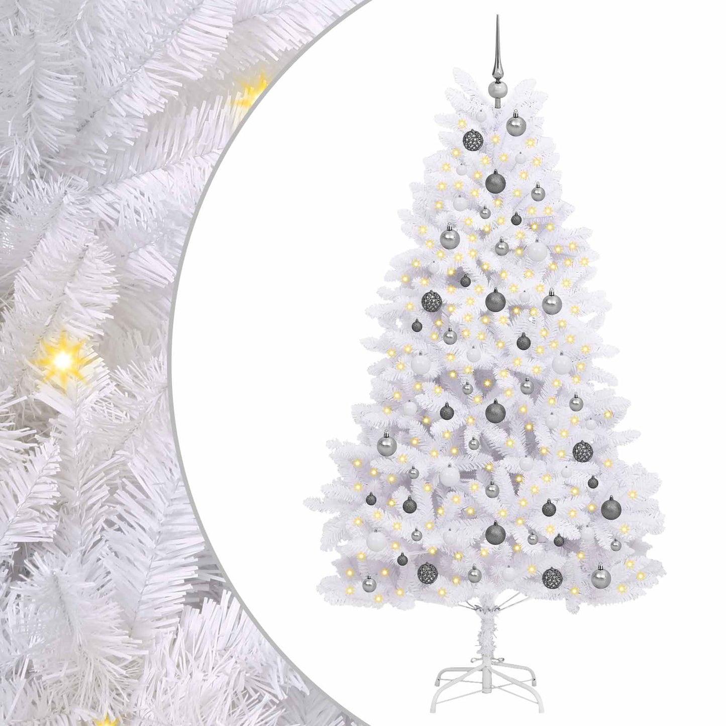 Kunstigt juletræ 210 cm PVC og Stål Hvid