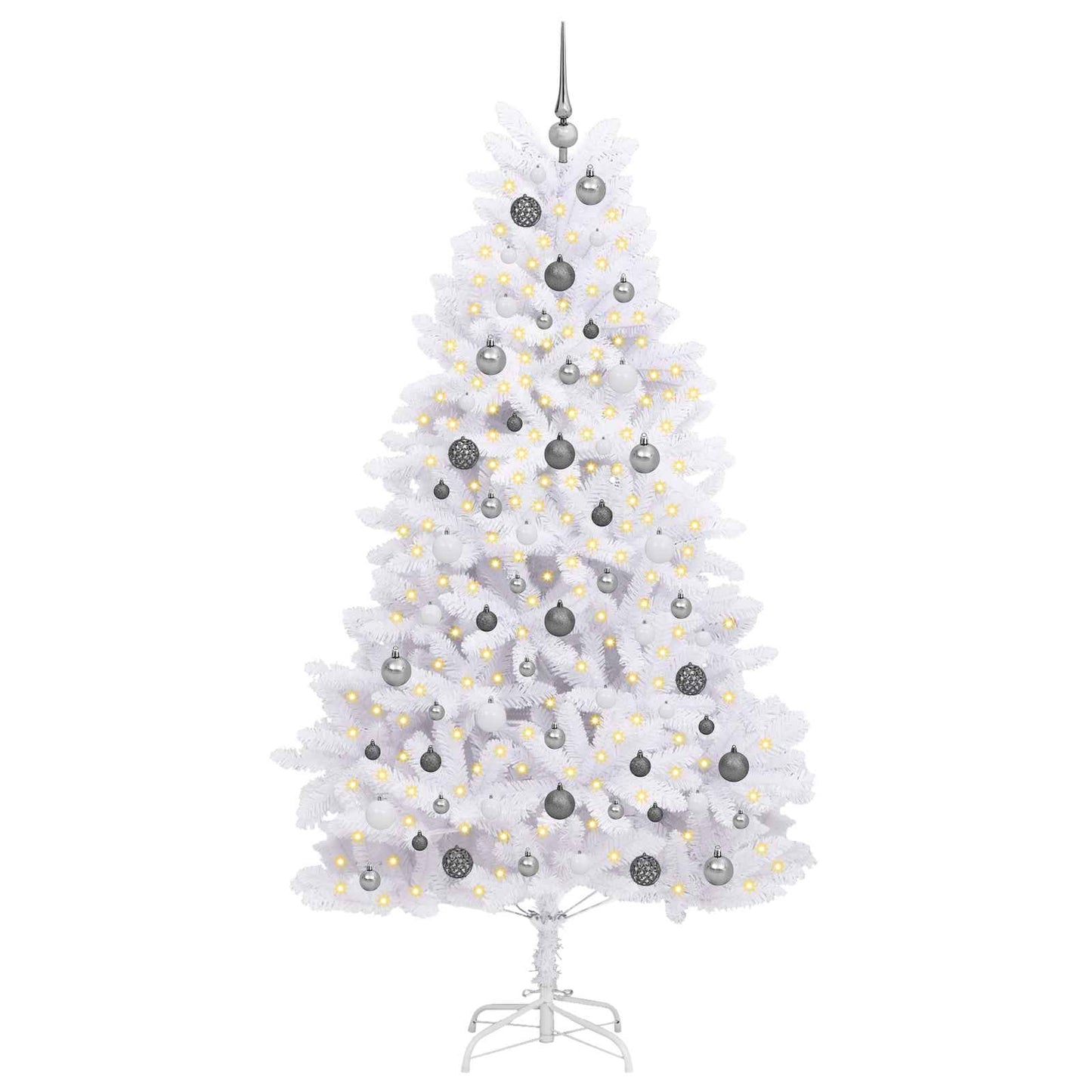 Kunstigt juletræ 210 cm PVC og Stål Hvid