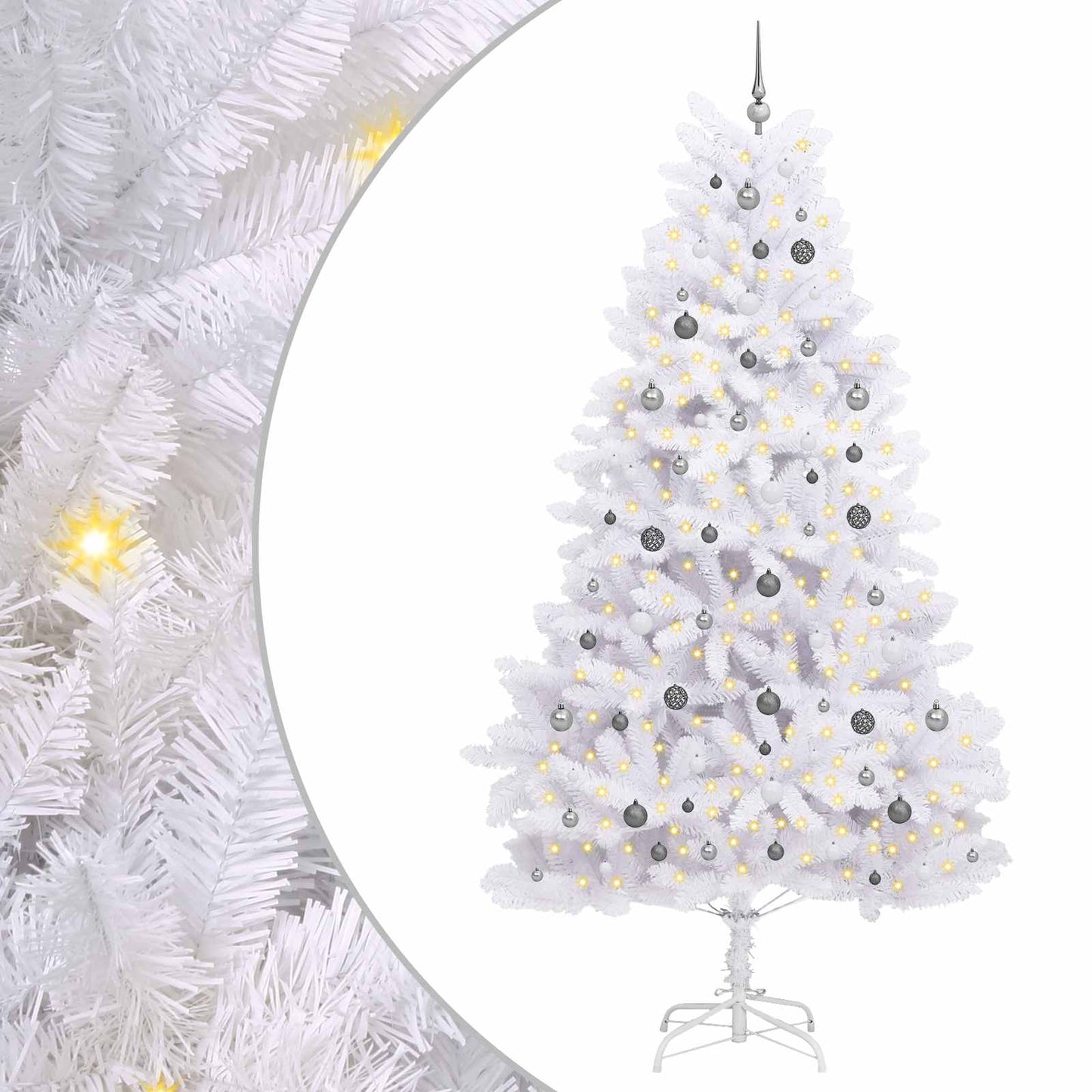 Kunstigt juletræ 270 cm PVC og Stål Hvid