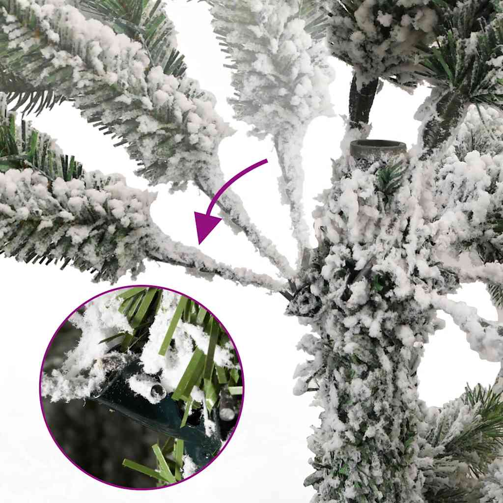 kunstigt juletræ 300 LED'er og kuglesæt hængslet 180 cm