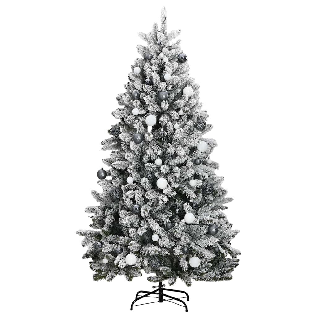 kunstigt juletræ 300 LED'er og kuglesæt hængslet 300 cm