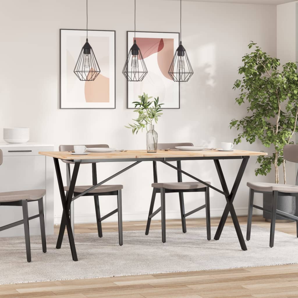 bordben til spisebord 140x60x73 cm X-stel stål