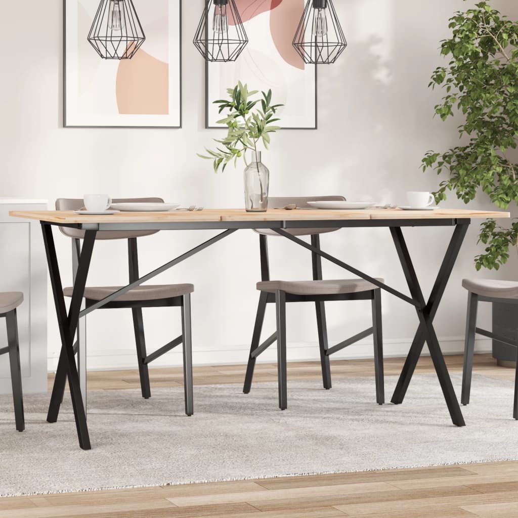 bordben til spisebord 140x60x73 cm X-stel stål