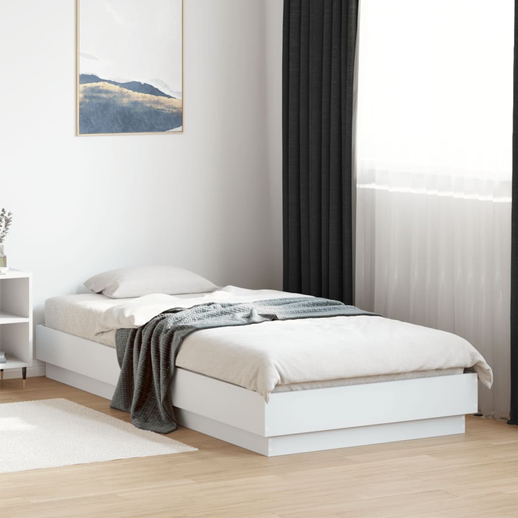 sengeramme med LED-lys 100x200 cm hvid