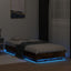 sengeramme med LED-lys 100x200 cm røget egetræsfarve