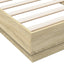 sengeramme med LED-lys 90x200 cm sonoma-eg