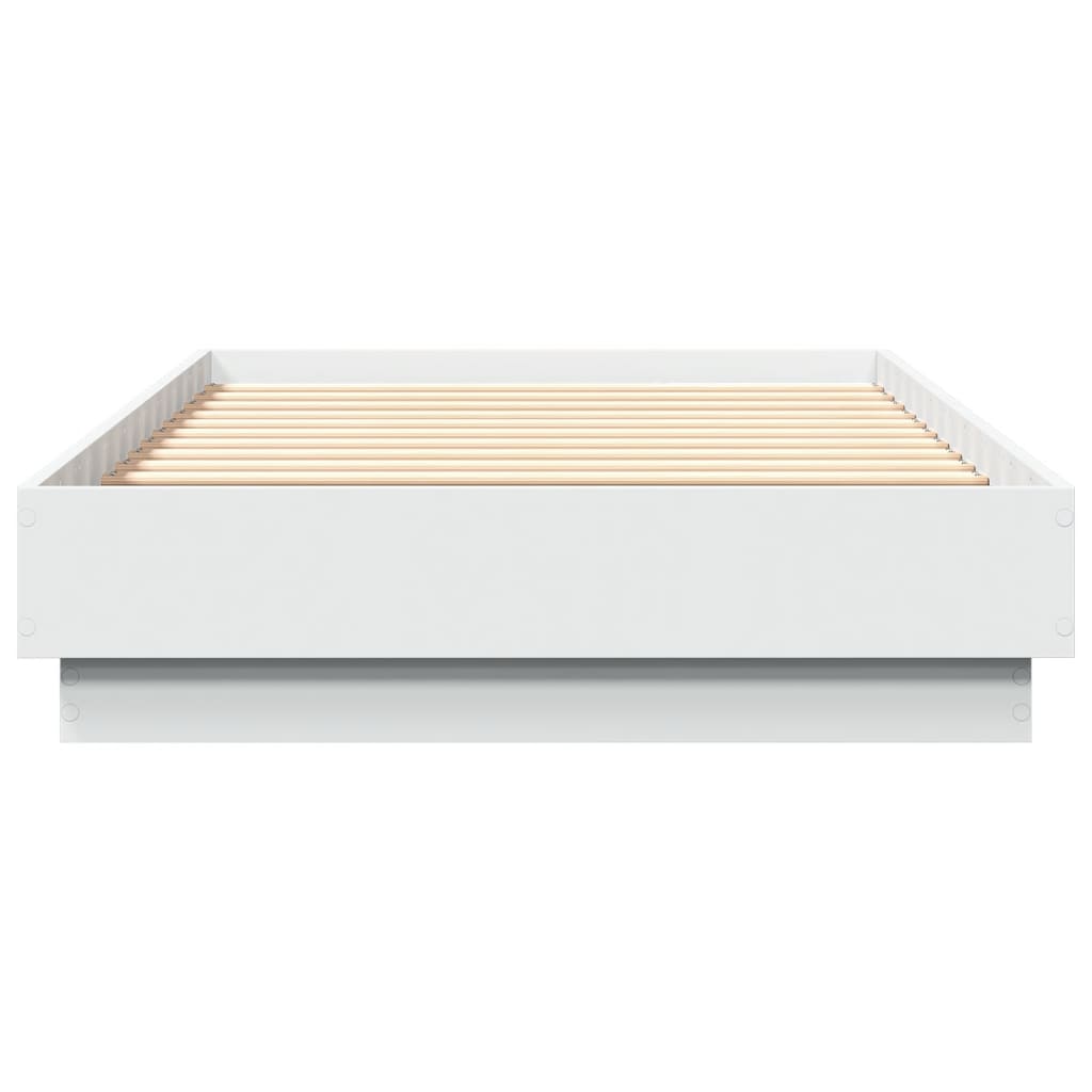 sengeramme og LED-lys 75x190 cm hvid
