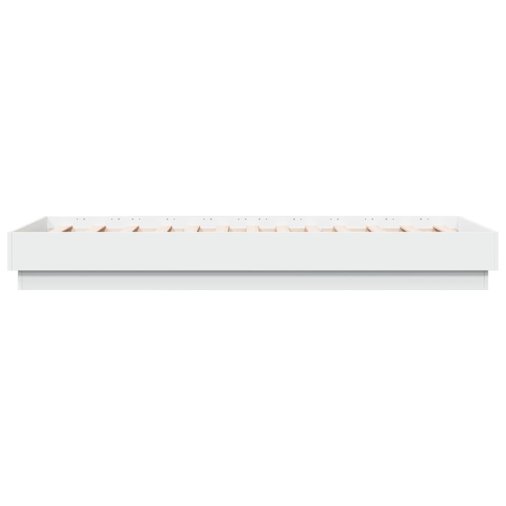 sengeramme og LED-lys 75x190 cm hvid