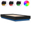 sengeramme med LED-lys 75x190 cm sort