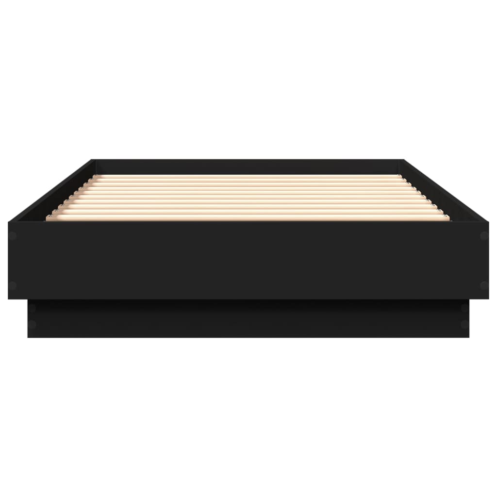 sengeramme med LED-lys 75x190 cm sort