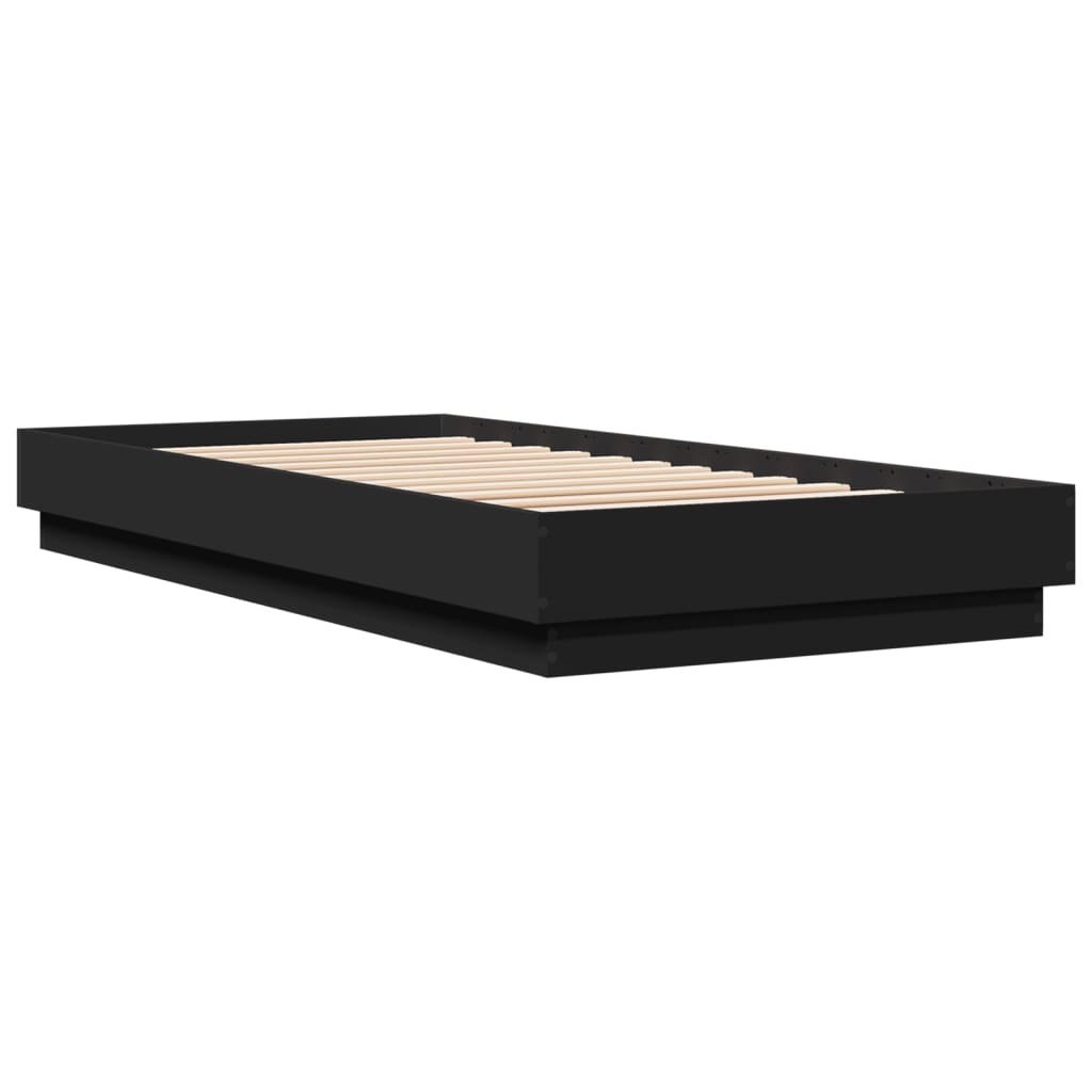 sengeramme 100x200 cm konstrueret træ sort