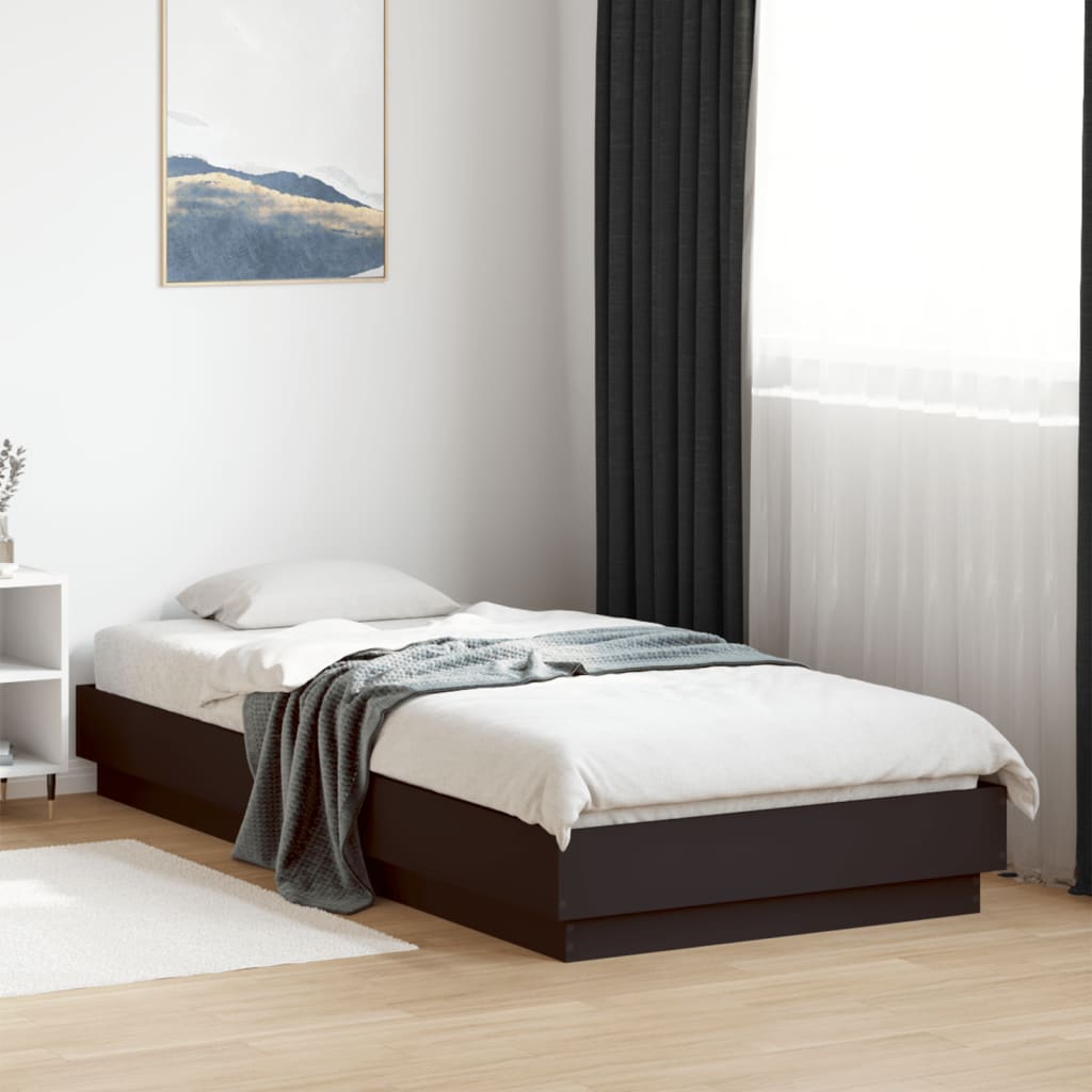 sengeramme 100x200 cm konstrueret træ sort
