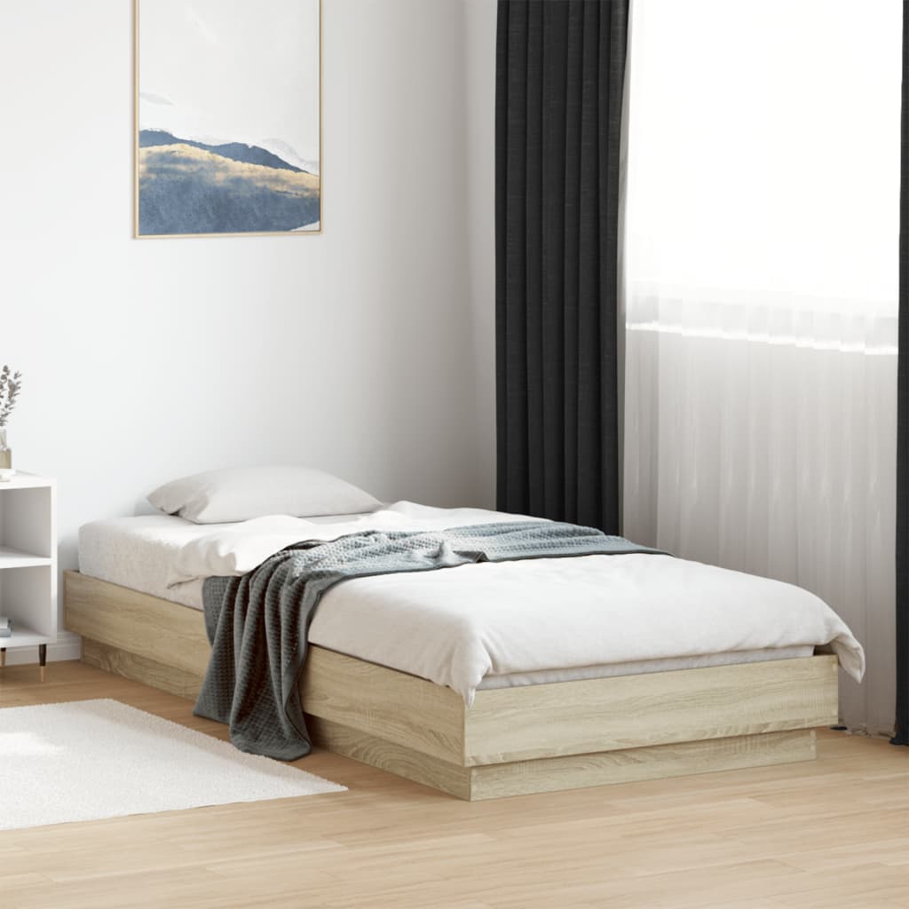 sengeramme 100x200 cm uden madras konstrueret træ sonoma-eg